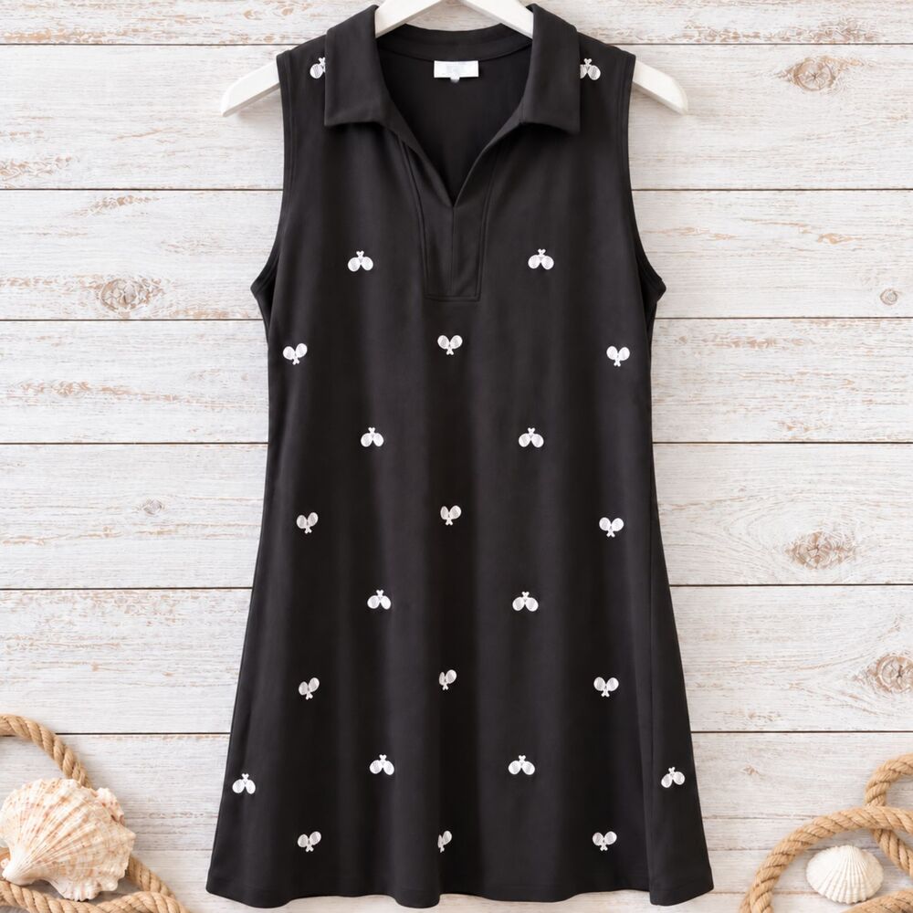 NWT Sigrid Olsen Golf Tennis Racket Polo Dress M